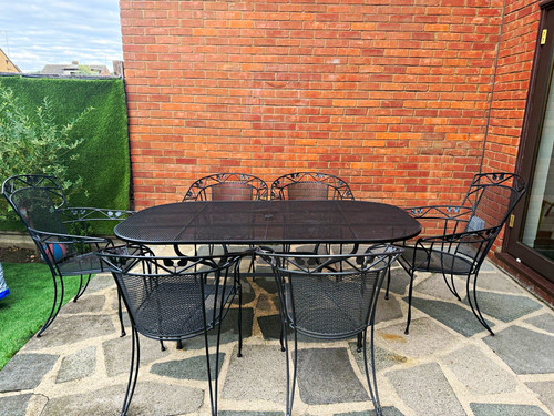 Black metal mesh oval - black,