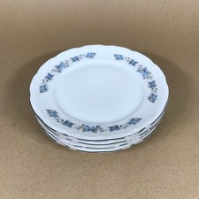 Set of 4 Mitterteich Bavaria Forget Me Not Side Plates Made in Germany Vintage