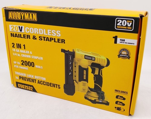 Alloyman 20v cordless nailer - cordless, &