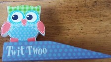 Owl Wooden Door Stop Wedge -