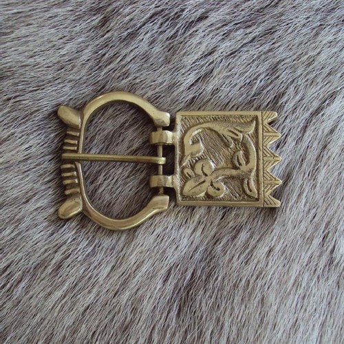 Brass patterned belt - brass,