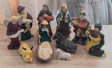 Vintage Porcelain NATIVITY FIGURES in nice condition, full set ... please see ..