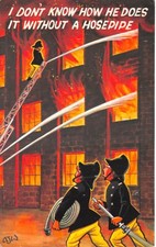 DP  COMIC POSTCARD FIRE BRIDGE