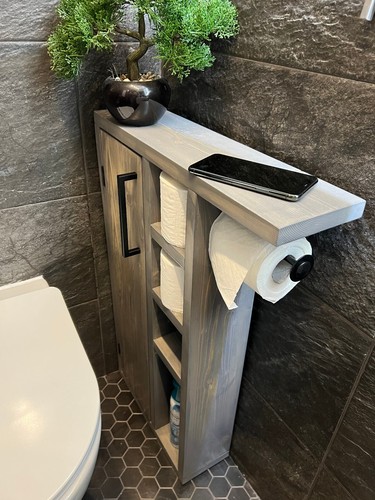Rustic wood toilet - rustic, roll