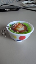 Gashapon Matsuya Beef Bowl Green Onion Egg Gyudon replica keychain Japan gacha