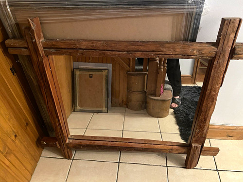 Rustic brown wood framed - wood,