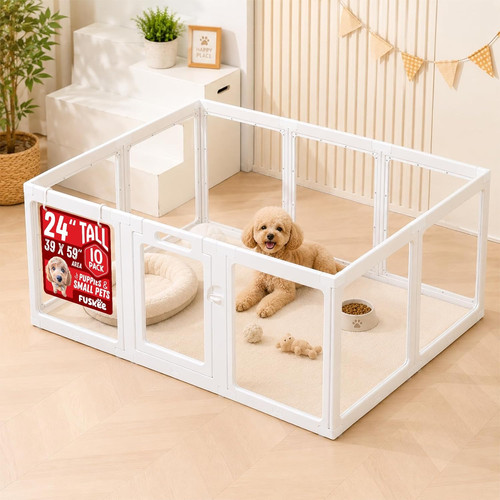 Clear acrylic dog playpen - clear,