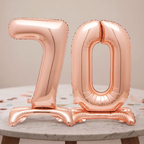 Rose gold 70th birthday party - gold,