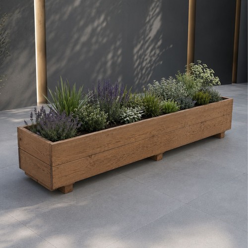 Large wooden garden - large, planter