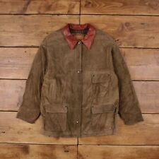 Vintage B. Free  Leather Jacket M 90s Suede  Chore Coat Green