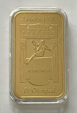 Olympic Host Cities commemorative gold plated ingot London 1908