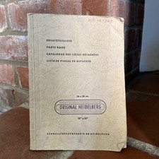 Original Heidelberg 10 x 15 Printing Press Illustrated Parts Manual Vintage