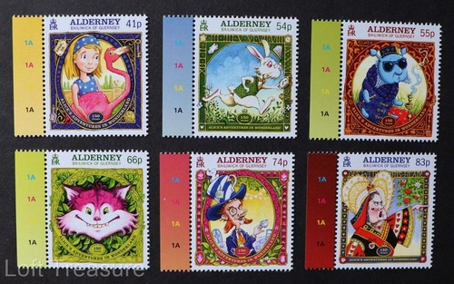 Alderney stamps alice in - stamps,
