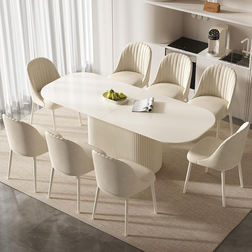 Modern cream dining table - cream,