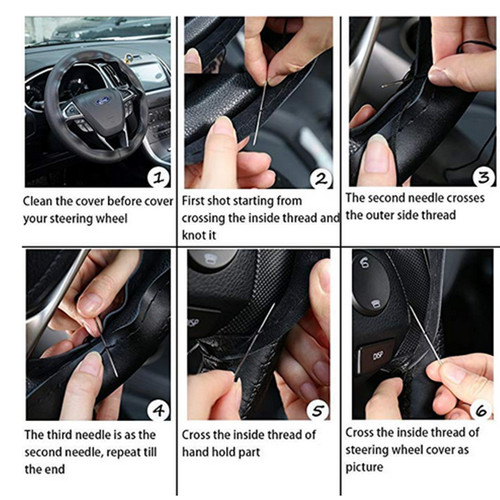 Leather diy car steering wheel - steering,