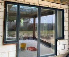 ALUCLAD FRENCH DOORS VELFAC USED ALUMINIUM WOOD EXTERIOR DOUBLE GLAZED GERY