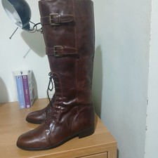 M&S Autograph Leather Military Boots Size 5.5 New Without Tags