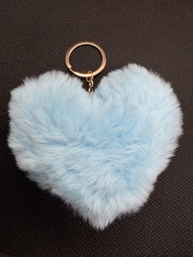 Super soft blue fluffy heart - super,