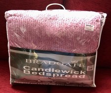 Brand New Bradgate Double Dusky Pink Candle wick Bedspread 100% Cotton