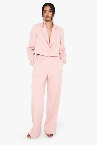 Light pink tailored woven - tailored, crop