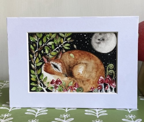 Mounted sleeping whimsical fox - sleeping,