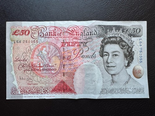 Old banknote from 1994 - £50, in