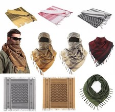 100% Cotton Shemagh HeadScarf Desert Keffiyeh Arab Army Wrap Colour Option