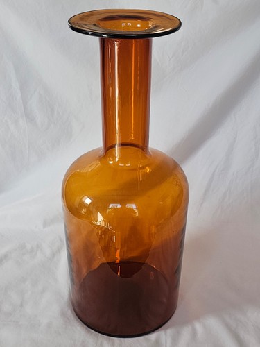 Large holmegaard gul vase in - v,
