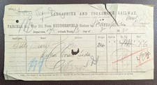 1882 Lancashire & Yorkshire Railway Parcel Way Bill – Huddersfield to Mansfield