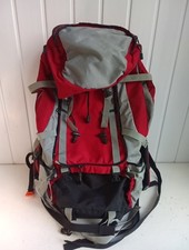 Tesco 65L Camping Rucksack Red Grey Black CS