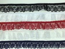 Pretty Gathered Nottingham Lace Trim 1.25"/3.5cm CHOOSE COLOUR/LENGTH