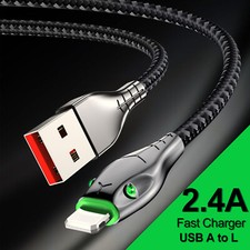 Heavy Duty Braided Long USB Fast Charger Cable Lead For iPhone 14 13 12 11 X 7 8