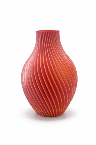 Printed silk spiral vase - 3d,