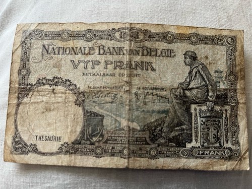 Belgian franc banknote - 5,