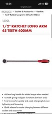 Teng Tools 1/2" Ratchet Long