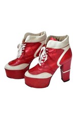 Glam rock shoes platform vintage red white collectors ladies Succhi 4.5/5