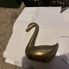 Vintage Brass Swan Figure