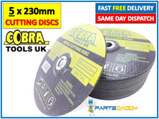5 x 9" Inch 230mm Cobra Cutting/Slitting Disc Metal Discs for Angle Grinder UK