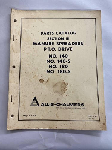 Used old stock parts catalog - used,