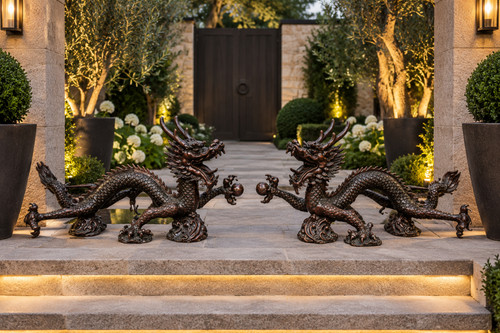Large pair bronze oriental - large,