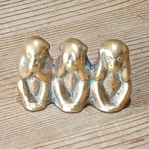 Vintage brass wise monkeys - brass, 3