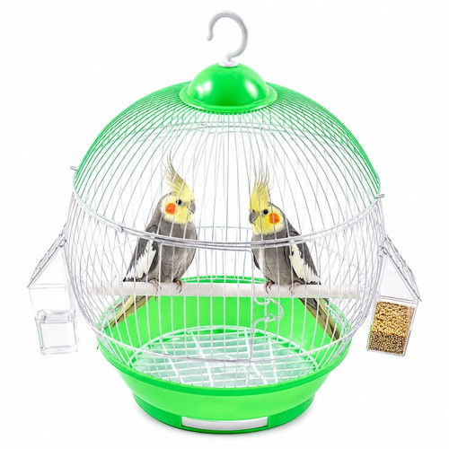 White round bird cage - round,