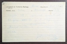 1901 Lancashire & Yorkshire Railway Memo – Colne to Blowick