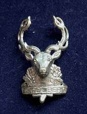 STAGS HEAD ENGELBERG SWISS ALPS VINTAGE WHITE METAL WALKING STICK BADGE