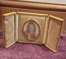 Antique Miniature Portrait Of