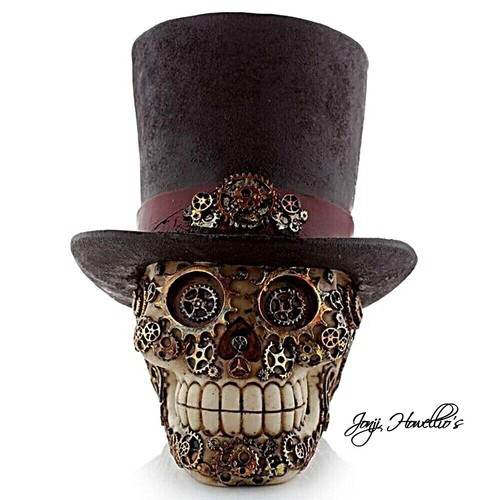 Steampunk skull with top - with, hat