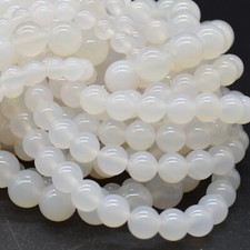 White Agate Round Beads 4mm