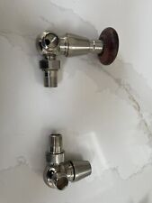  Milano Windsor - Traditional Thermostatic Corner Radiator Valves Satin (Pair)