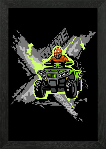 Quad bike atv rider framed - bike,