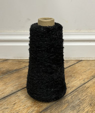 Black Chenille and Lurex Eyelash Yarn